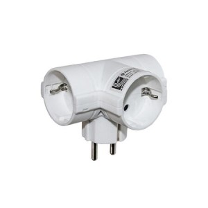AD Adapter Schuko Male in 3 Schuko Females Sockets - Cross Power strips without cable Onetrade